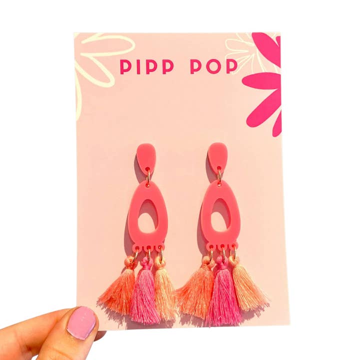 Remi Tassel Dangles - Pink 1.0 for wholesale by Pipp Pop