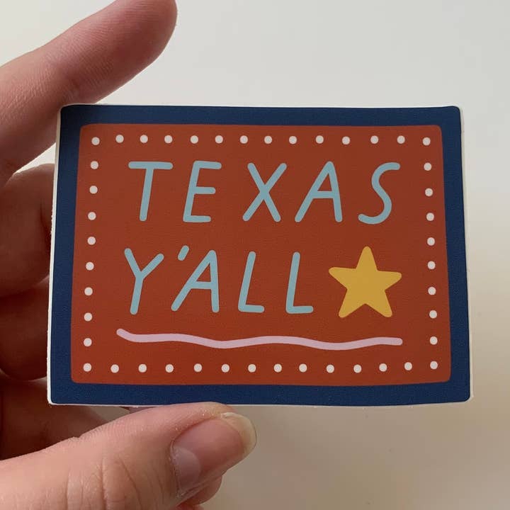vinyl sticker - texas y'all for wholesale by allie biddle