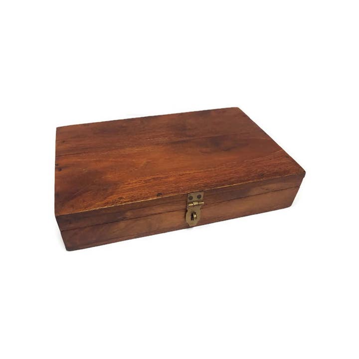 Madison Bay Co. - Historical Home Decor Reproductions - Wholesale Classic Toy - Kids - Colonial Ox Horn Domino Set in 8" Wooden Storage Box