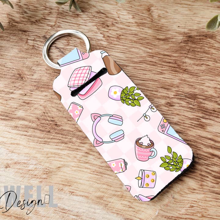 Cozy Gamer Chapstick Holder Keychain for wholesale by BidwellbyDesign