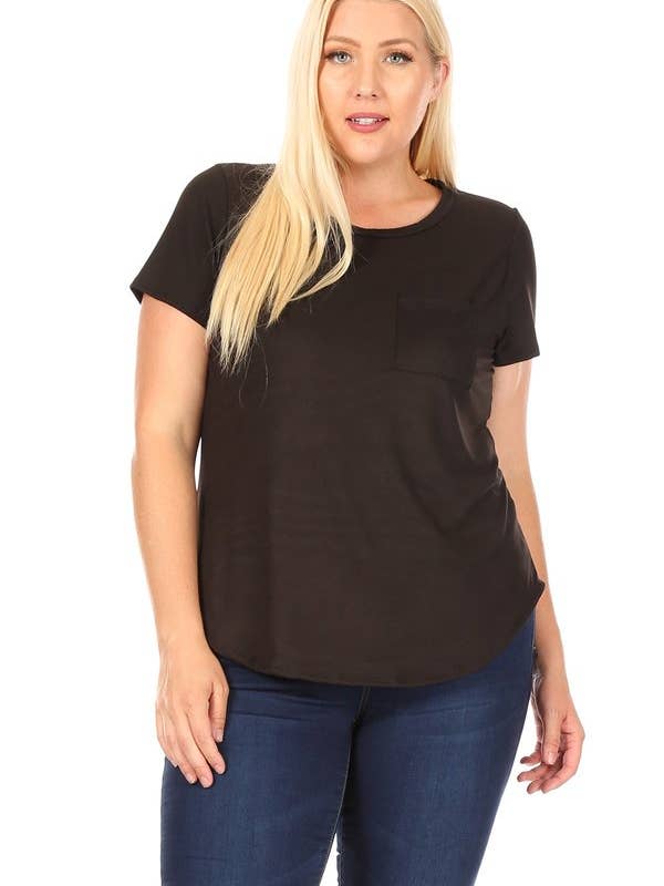 Plus borstad Solid Pocket Tee för wholesale av VIBE Apparel Co