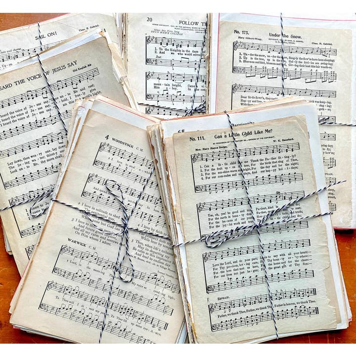 Moonbeam Mercantile - Wholesale Craft Supplies - Vintage Hymnal Sheet Music for Crafting & Weddings
