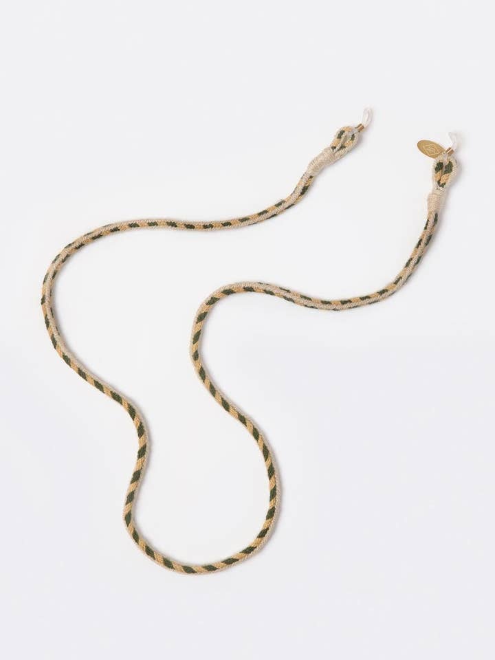 Yoselin Jusayu's Handwoven Palmy Sunny Eyeglasses Strap for wholesale by COCO BONITO