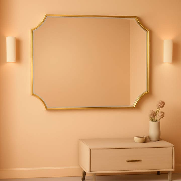 ShipItFurniture - Wholesale Wall Mirror - 32x48 Inch Gold Wall Mirror Beveled Full Length Mirror