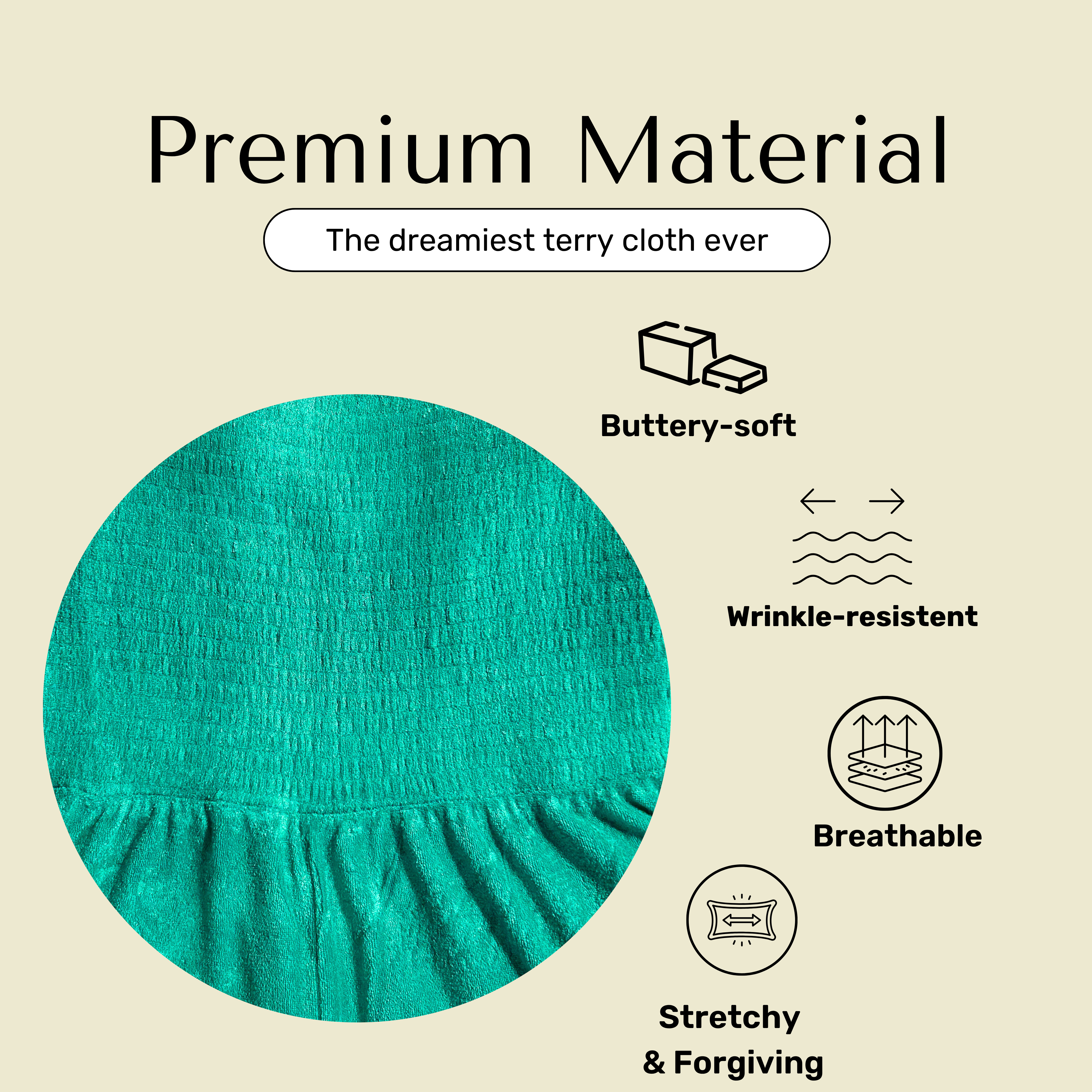 Bette - Wholesale Jumpsuit - Women's - Cabana Green Terry Cloth Jumpsuit | Beach-to-Dinner Style5