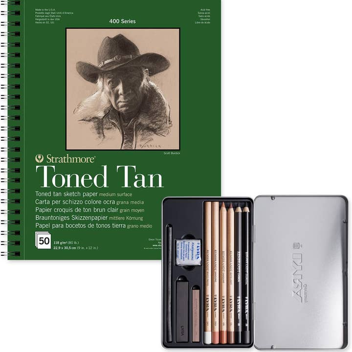 Kit Strathmore 22,9 x 30,5 cm Bloco Toned Sketch + Lyra Rembrandt por atacado de MEDEL OFFICE