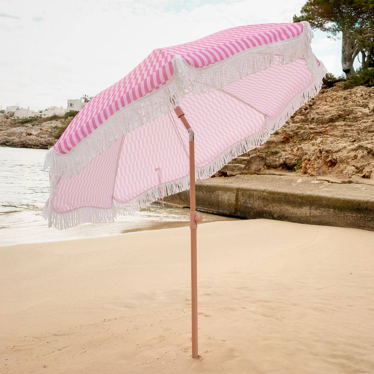 Flamingueo - Wholesale Strandparasol - Roze gestreepte parasol11