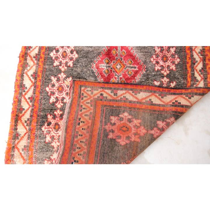 bazarifinagh - Wholesale Area Rug - Black Vintage Moroccan rug made from wool 4x10ft7