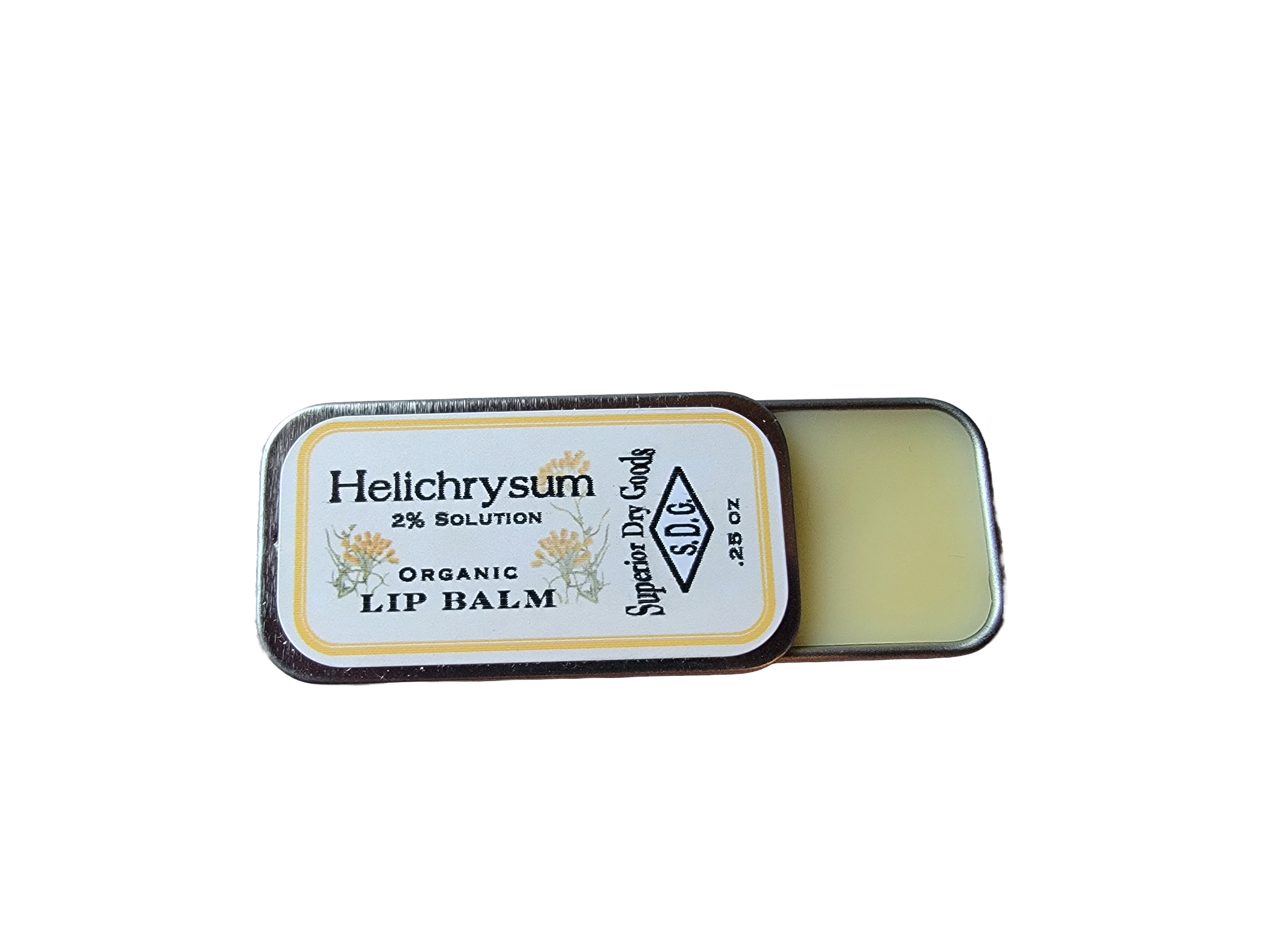 Superior Dry Goods - Wholesale Lip Balm - Helichrysum Lip Balm | Aluminum Slider | Natural & Organic0