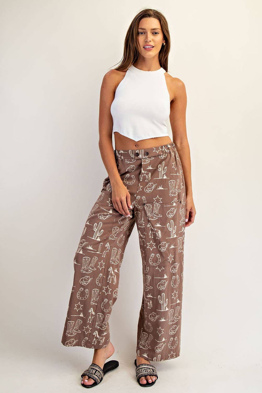 Peace Love Line - Wholesale Pants - Women's - PL8292 - STONE WASHED WESTERN PATCH POCKET PANTS6