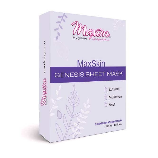 MaxSkin® Facial Sheet Mask, Single Packed Sachet, 5ct for wholesale by Maxim Hygiene Products
