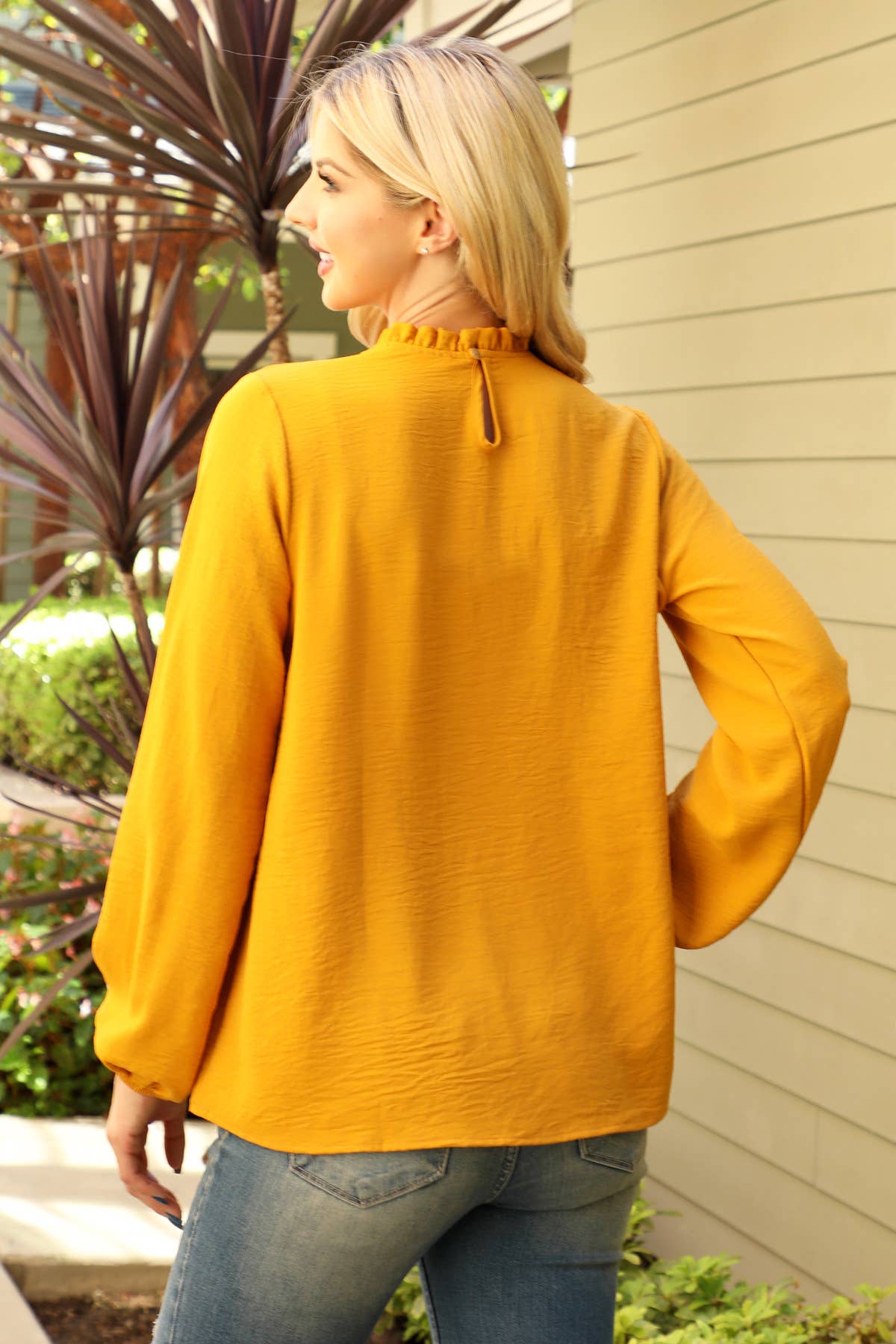 You & Me – Blusa - Mulher por atacado – YMT20087V-PUFF MANGA MESCLA TOP TECIDA DECOTE34