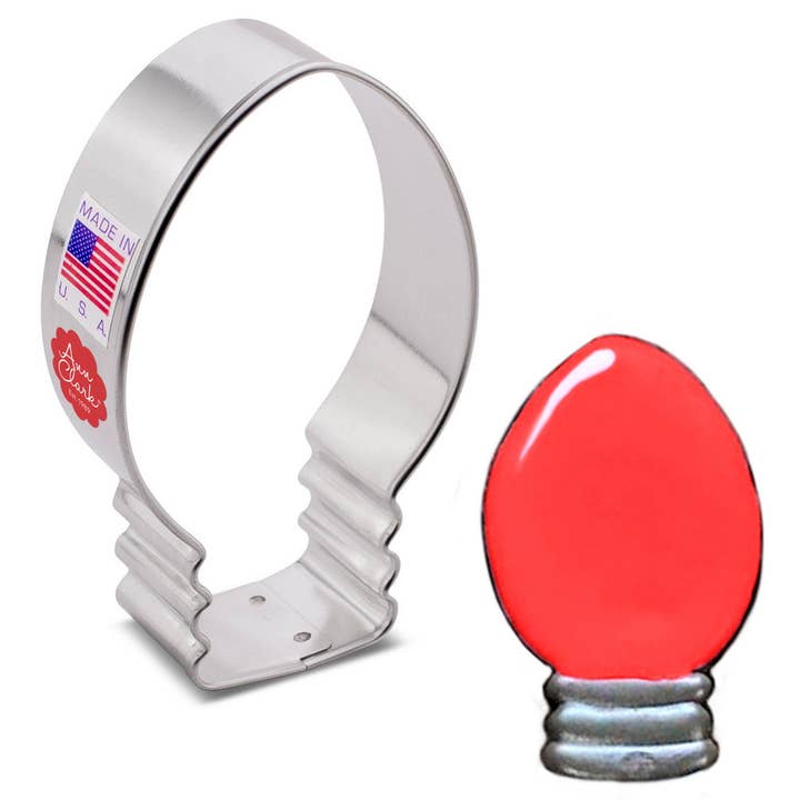 Ann Clark - Wholesale Cookie Cutter - Christmas Light Bulb Cookie Cutter. (Bag of 1 Dozen)