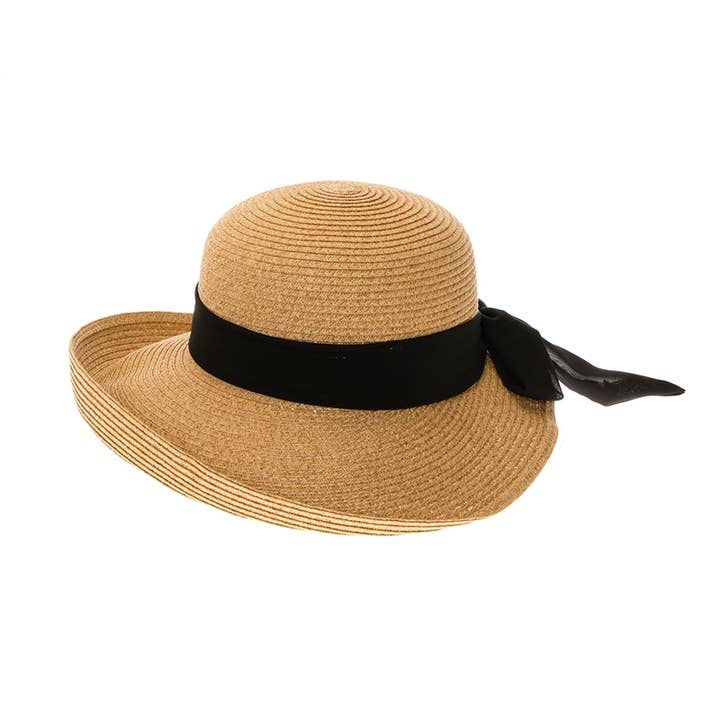 Front Flip Sun Hat W/ Sash for wholesale by DNMC