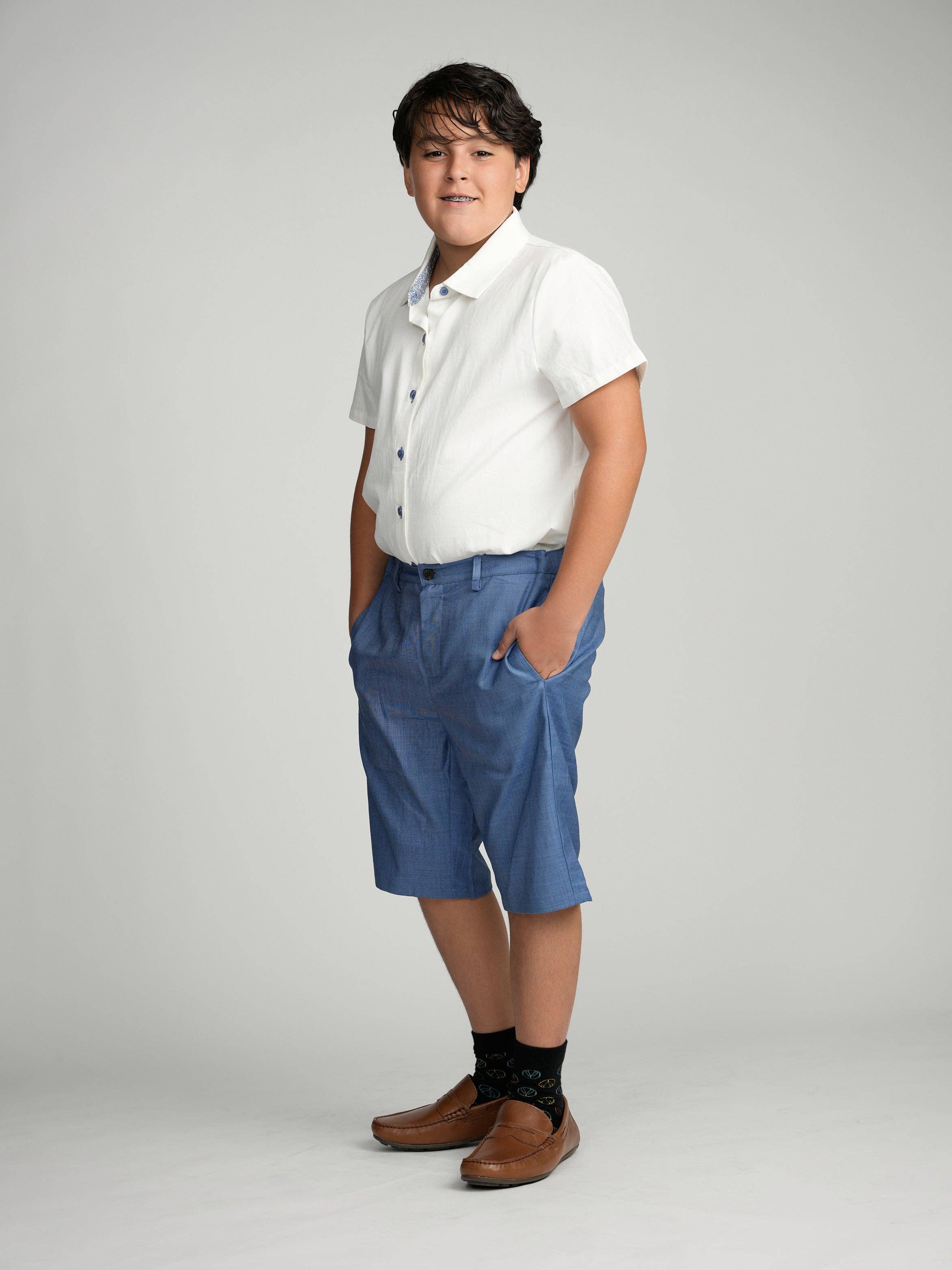 Mofi Boys Clothing - Wholesale Shorts - Kids - Egyptian Blue Short Dress Pants8