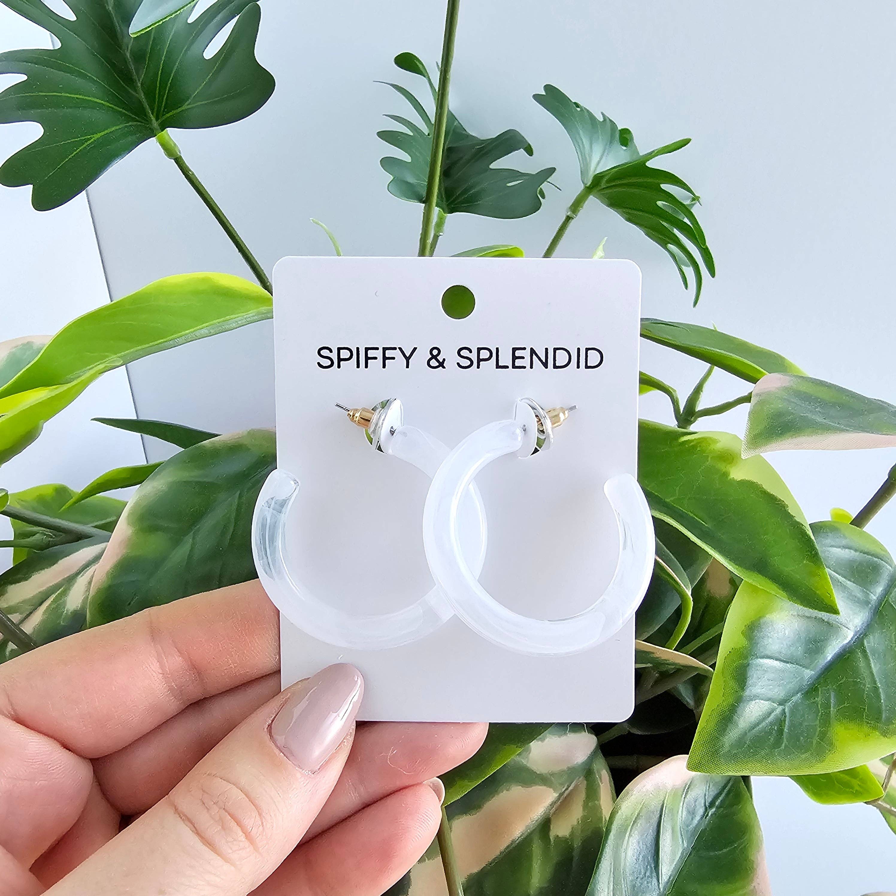 Spiffy & Splendid - Wholesale Hoop Earrings - Josie Hoops - White // Jewelry, Earrings, Gift11