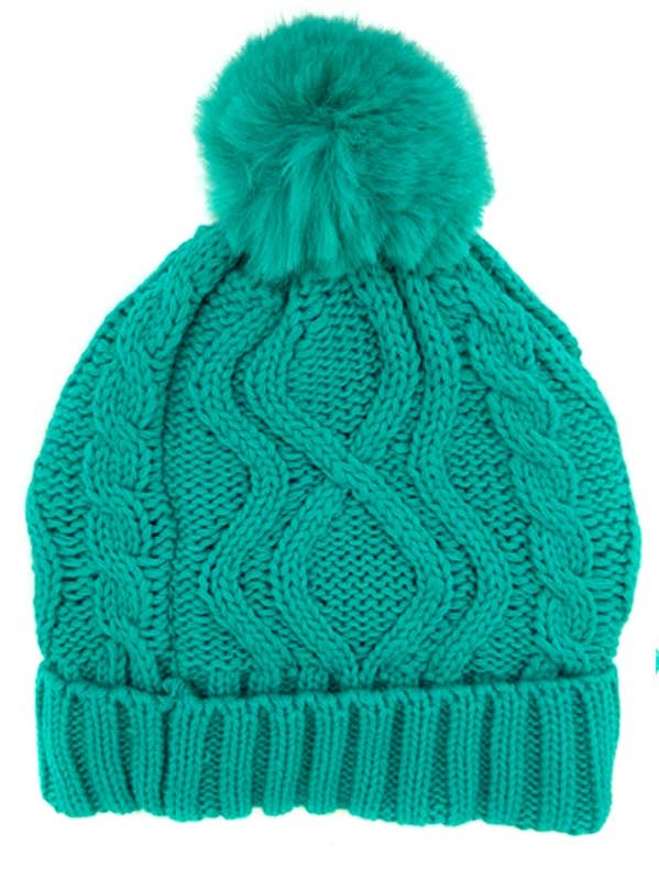 Faux Fur Pom Pom Beanie for wholesale by Suzie Q USA