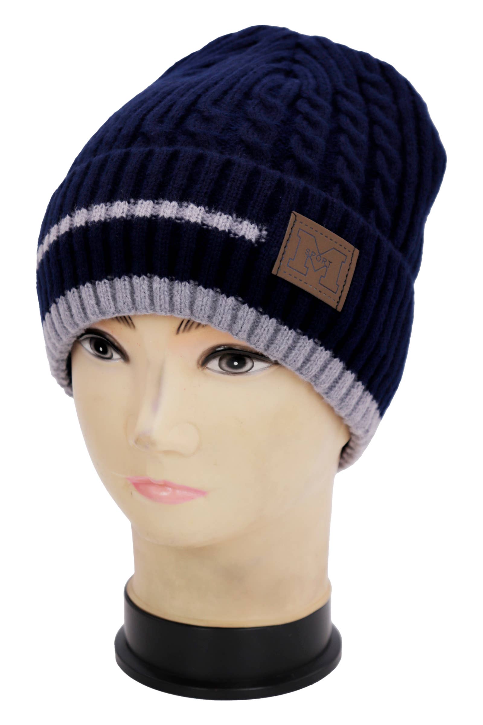 SORTIDAS Gorro de Malha Canelada com Risca Diagonal e Forro de Fleece para venda a revendedores na Faire3