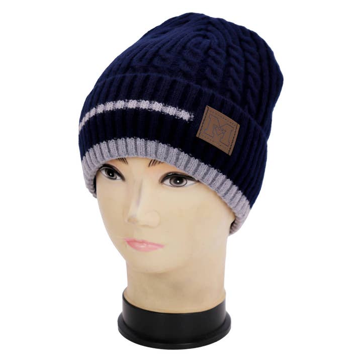 SORTIDAS Gorro de Malha Canelada com Risca Diagonal e Forro de Fleece para venda a revendedores na Faire3