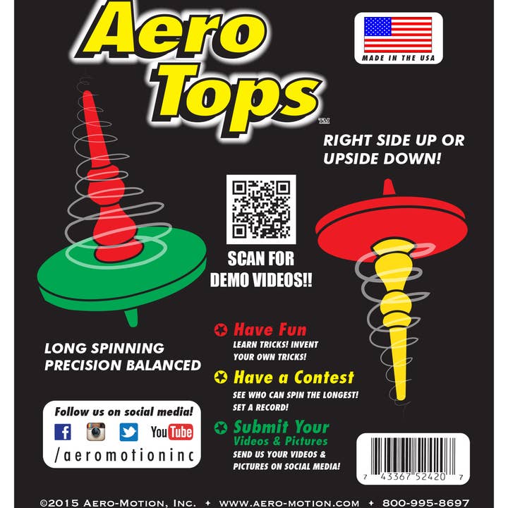 Aero-Motion, Inc. - Vente Présentoir – enfant et bébé - Aero Top - Présentoir de comptoir avec 100 toupies en plastique équilibrées4