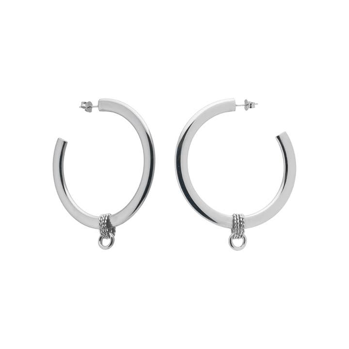 LINKS 4 YOU EARRINGS SILVER PLATED RHODIUM, HANDMADE ITALY for wholesale by PNG68