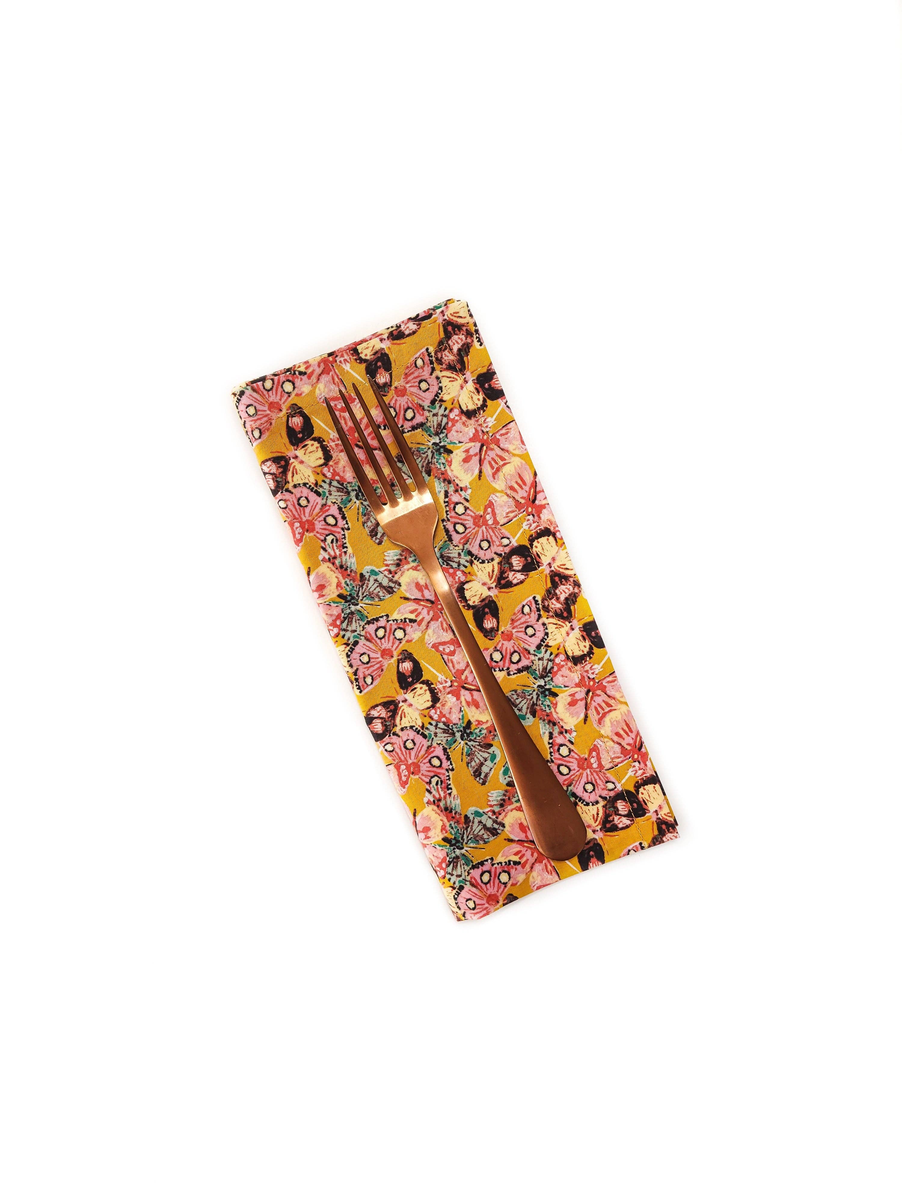 90 West Linen Co. - Wholesale Dinner & Cloth Napkin - Golden Butterfly Cloth Napkins, Set of 414