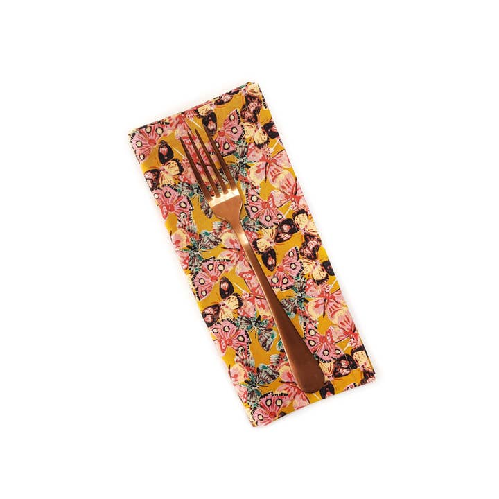 90 West Linen Co. - Wholesale Dinner & Cloth Napkin - Golden Butterfly Cloth Napkins, Set of 414