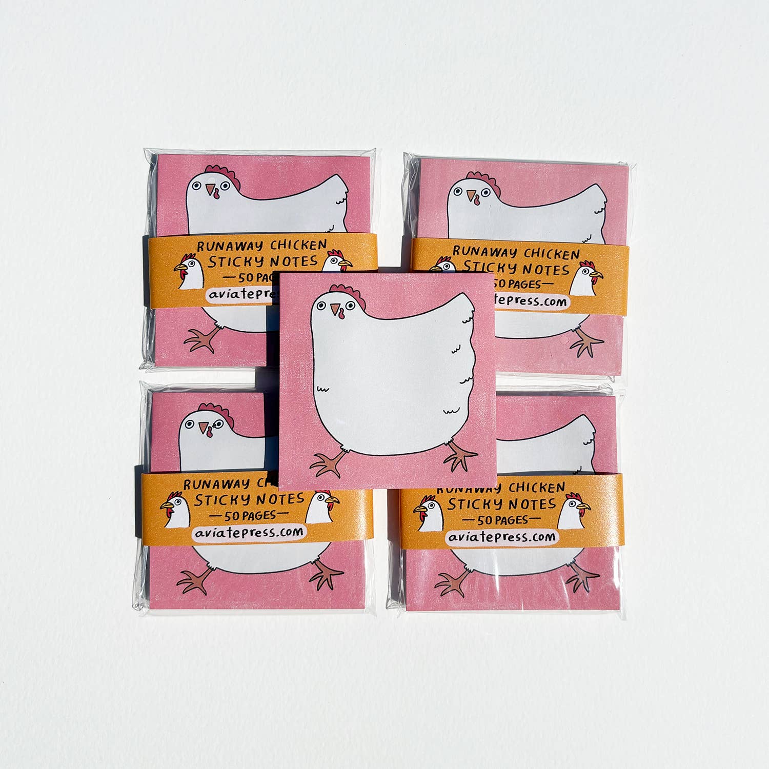 Aviate Press - Wholesale Sticky Notes - Runaway Chicken Sticky Notepad