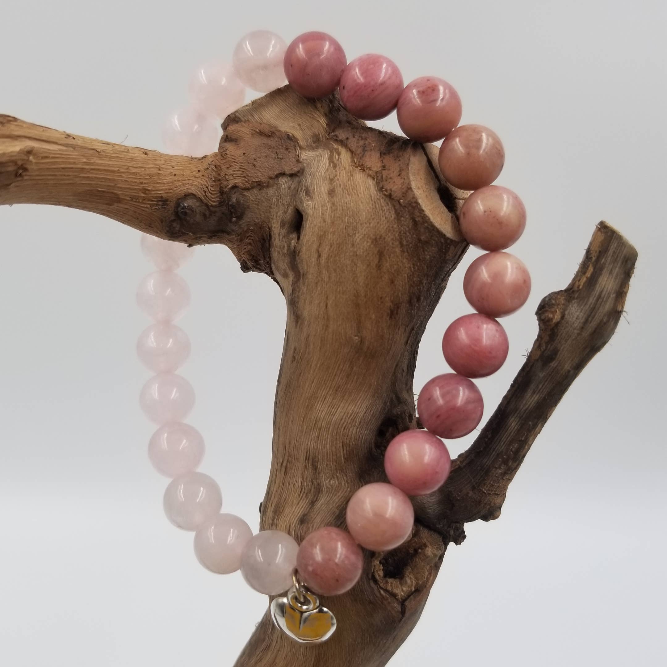 CHAKRA JEWELRY - Wholesale Beaded Bracelet - Natural Rose Quartz Stone Heart Bracelet1