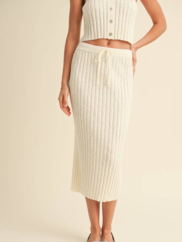 S3930ST RIBBED LONG KNITTED SKIRT for wholesale by MIOU MUSE