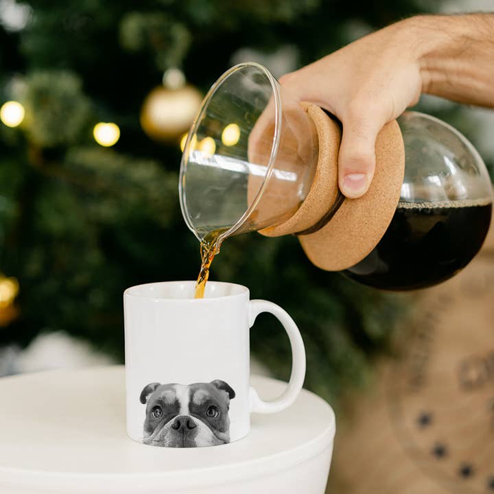 Perkie Prints - Wholesale Coffee Mug - Peeking American Bulldog 2 Mug1