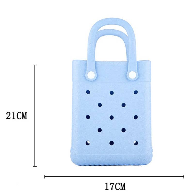 Auraquise - Wholesale Beach Bag - EVA Small Square Beach Bag with Hole Design Handheld Tote2