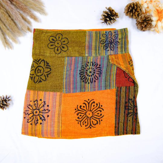 Karma Nepal Crafts - Wholesale Skirt - Women's - Patchwork Skirt with Button13