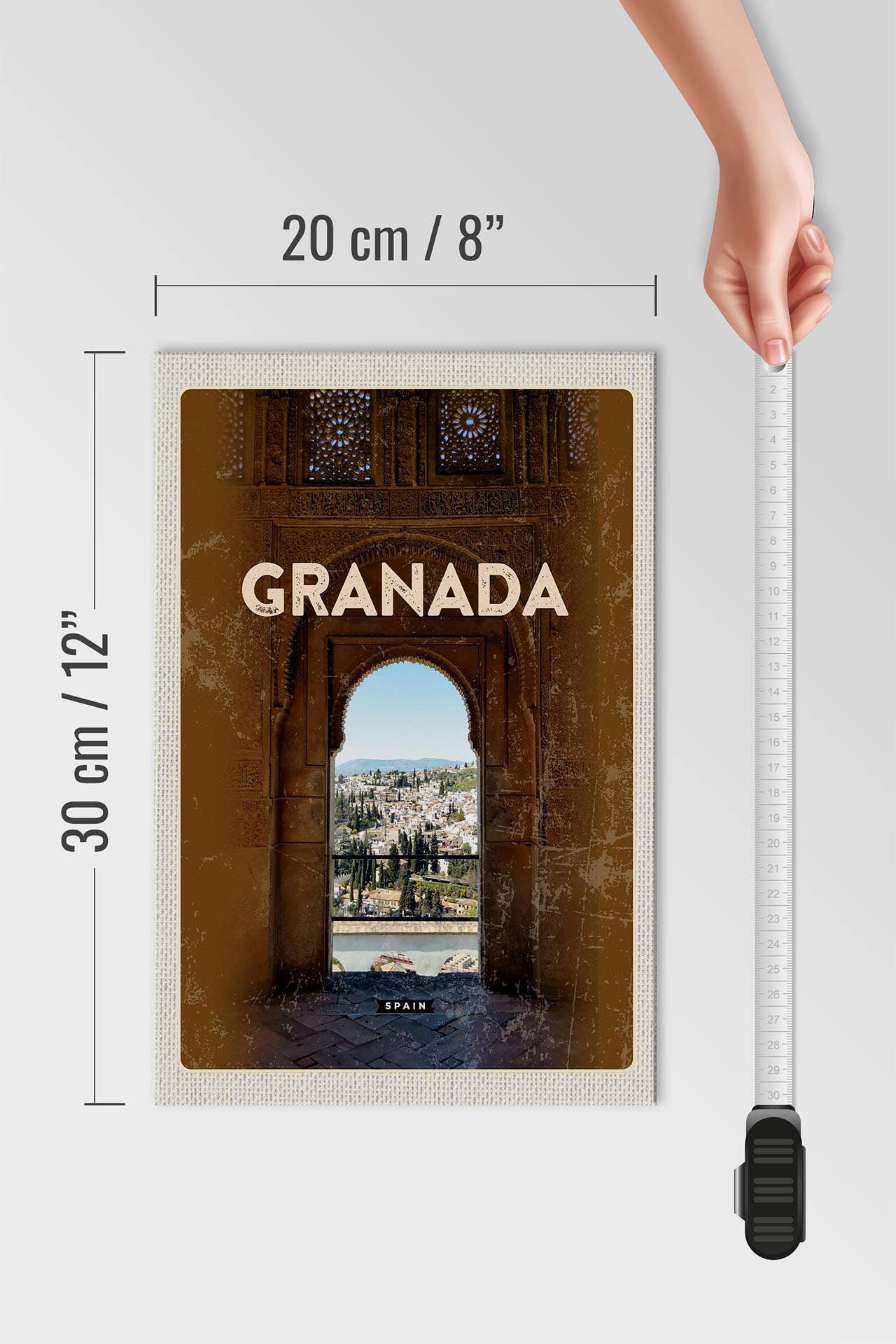 Femer - Wholesale Sign - 20x30cm Retro Granada Spain Architecture Wooden Travel Sign3