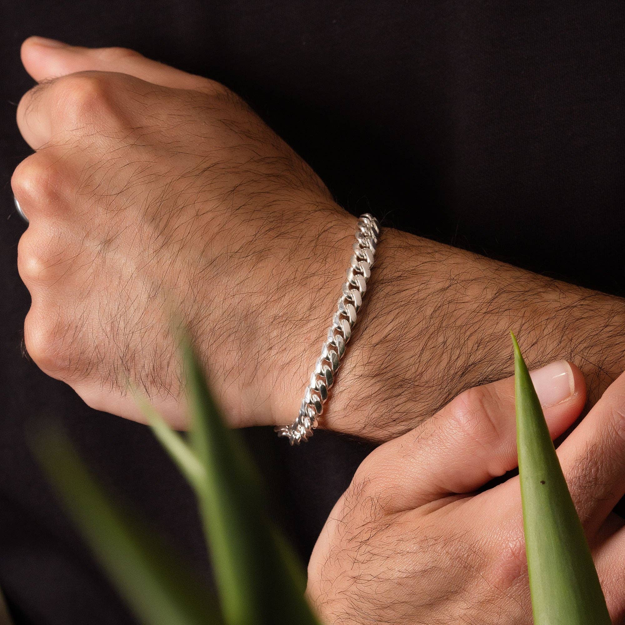 Pori Jewelry - Wholesale Link & Chain Bracelet - Mens Italy 925 Solid Sterling Silver Miami Cuban 8" Bracelet Available In 5,6,7MM5