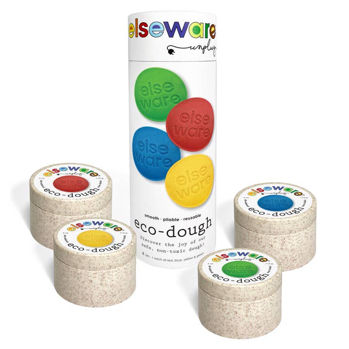 Eco-Pâte (Lot de 4) – Multi-couleurs naturelles et non toxiques pour la vente par elseware unplug / eco-kids