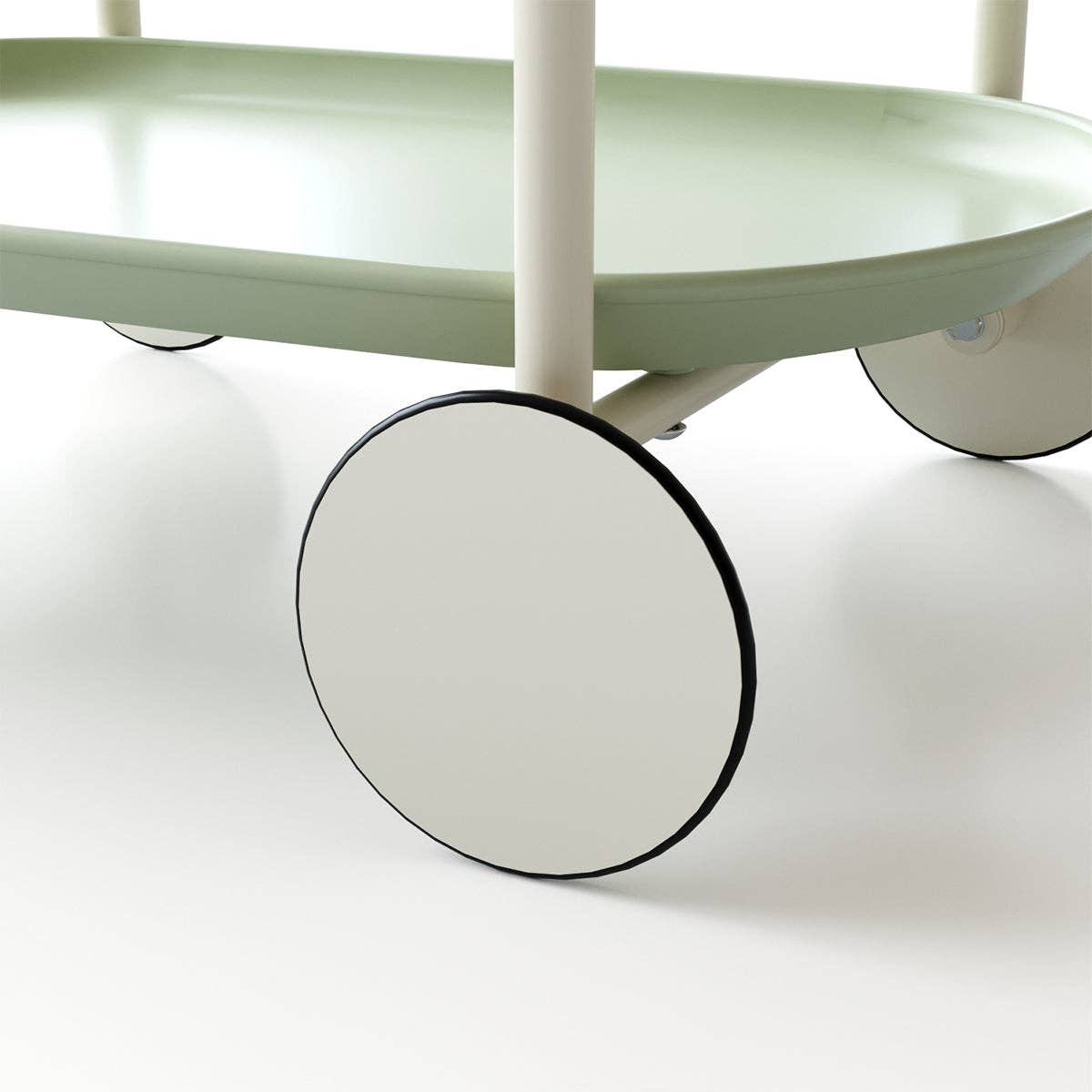 39F Inc. - Wholesale Bar Cart - Green Nordic Moon Storage Cart - Mobile Double Shelf9