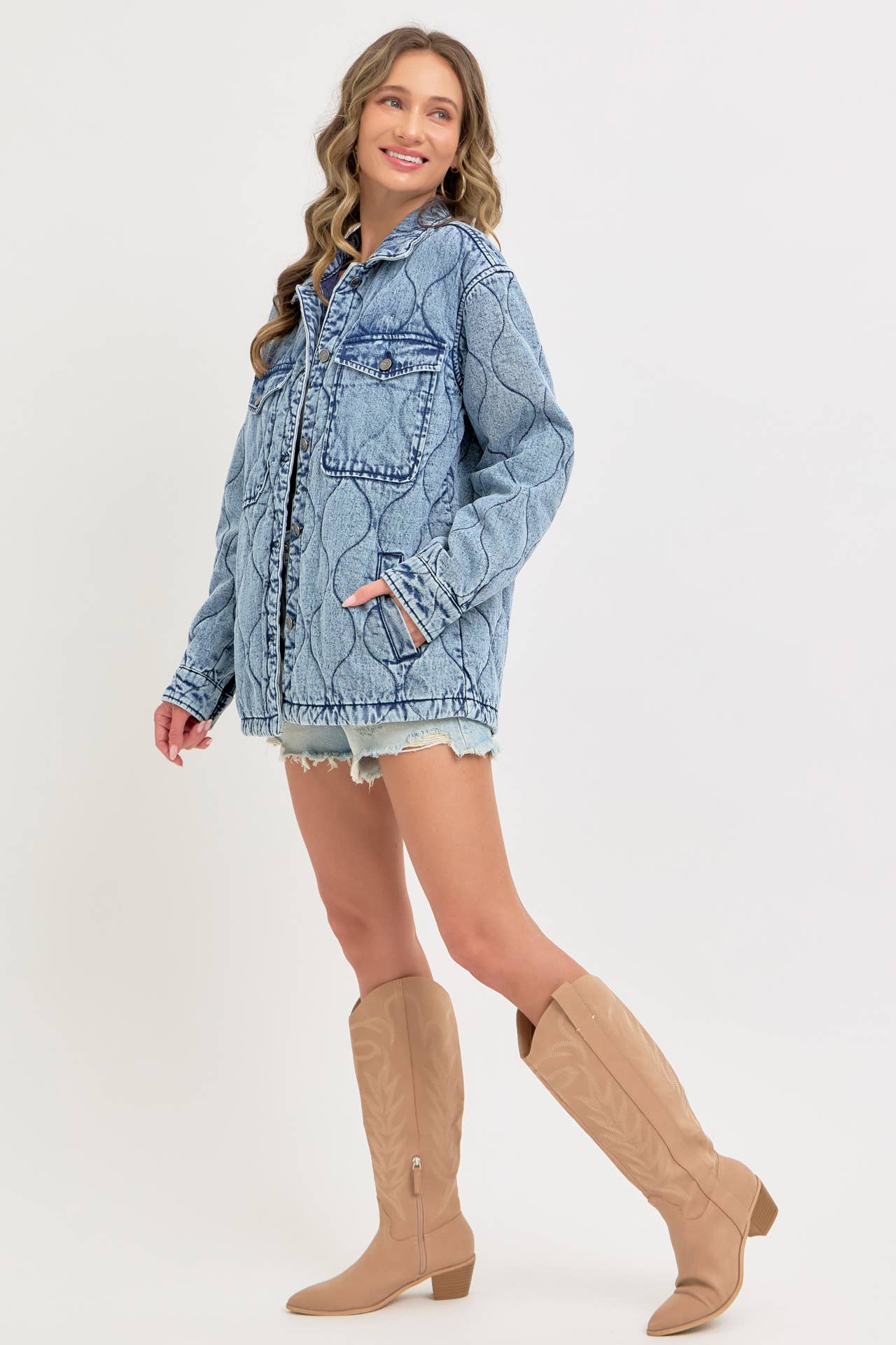 QUILTED DENIM JACKET  for wholesale on Faire14