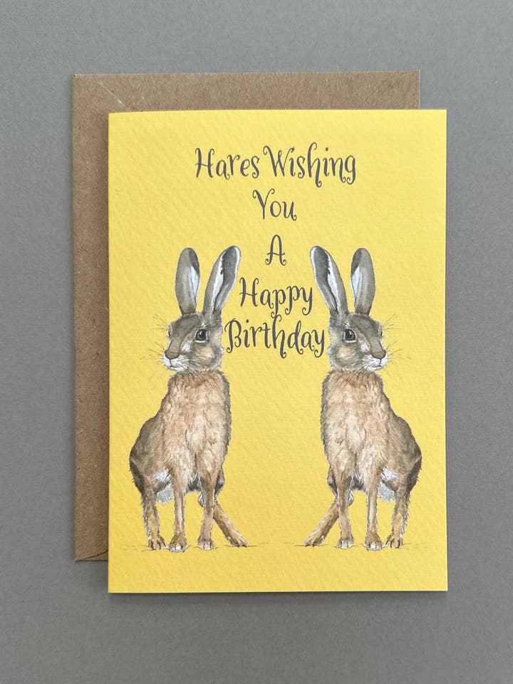 Hares Wishing Birthday Card for wholesale by Ted 'n' Tails