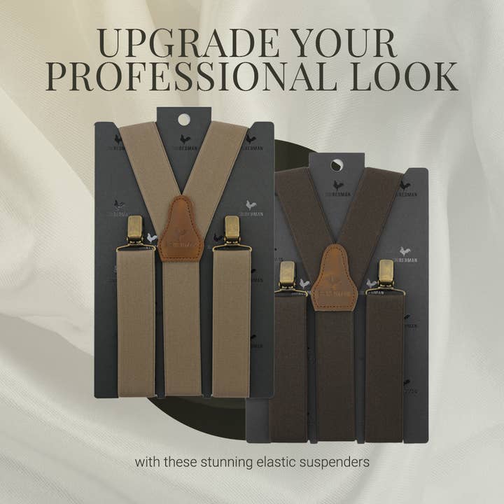 Sir Redman - Vendita all'ingrosso Bretelle - Uomo - Sir Redman Bretelle-Set 2 -3 Clip Forti-Tortora3