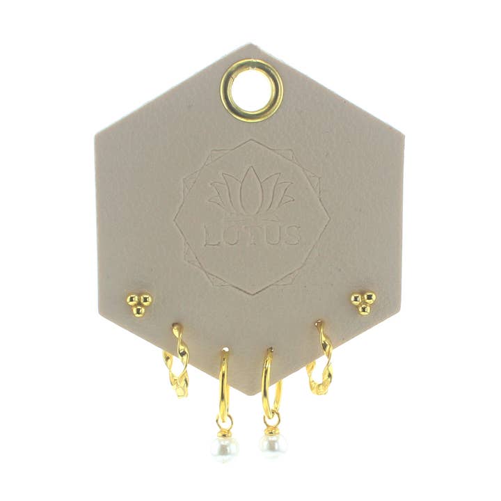 Audrey Ohrring-Trio-Set   für den Großhandel von Lotus Jewelry Studio
