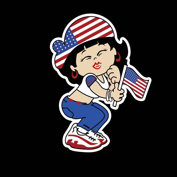 USA Lady Decal United States flag Decal American Girl Vinyl Sticker USA Sticker for wholesale by X Graphics Signs & Printing