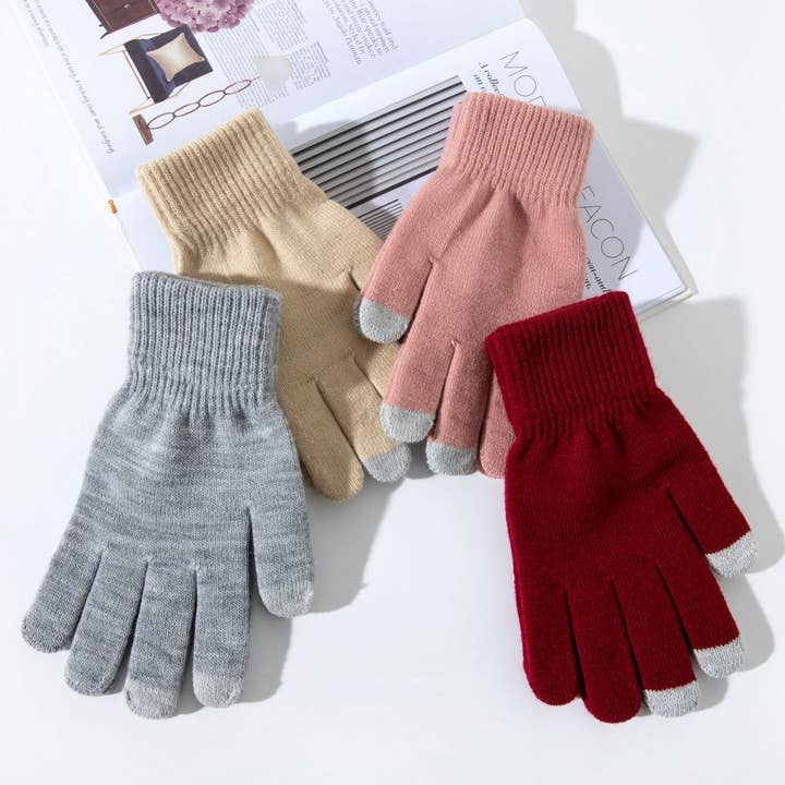 ACCITY - Wholesale Gloves - Women's - KNITTED TOUCHSCREEN GLOVES FOR WARM WINTER_CWAG015011