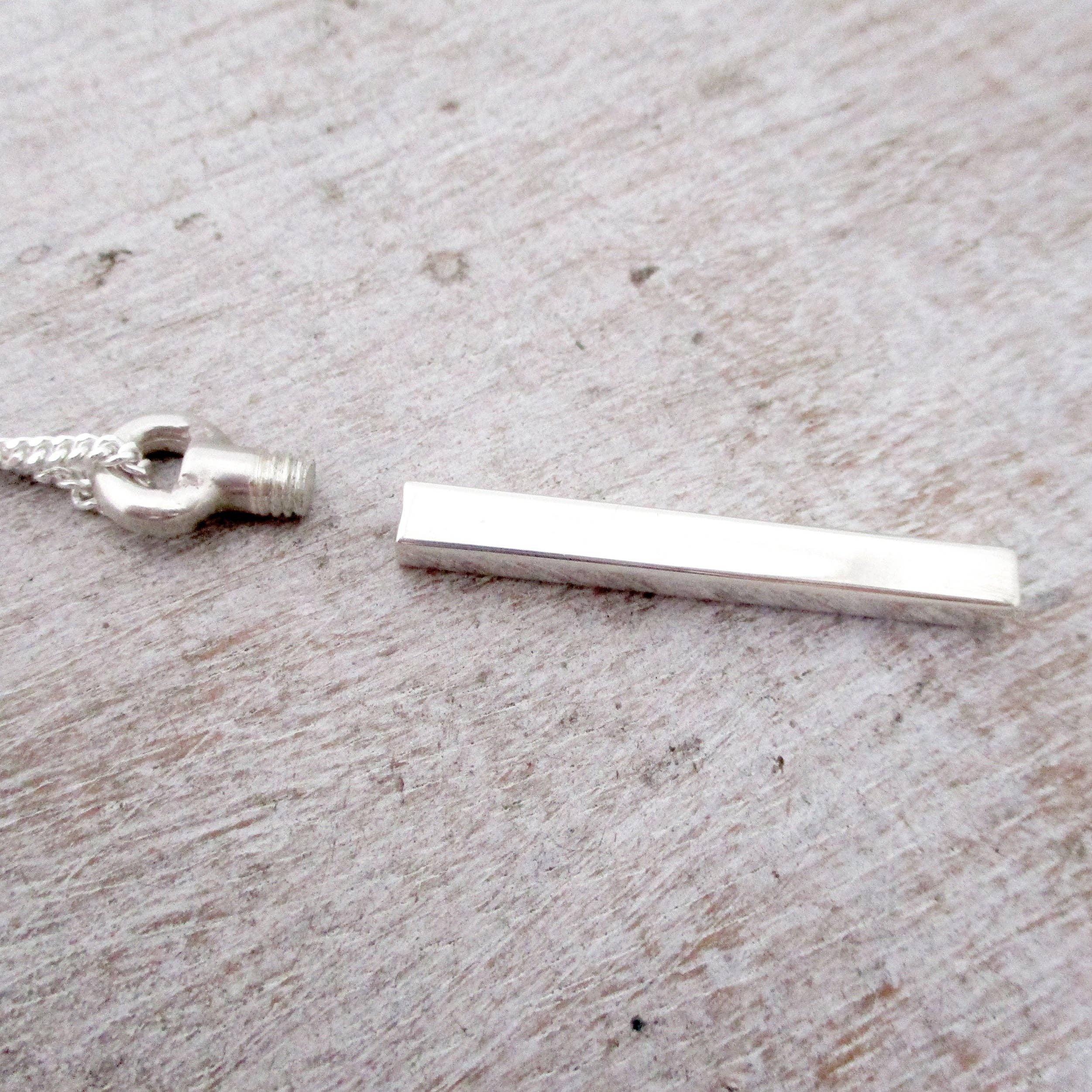 Luxe Design Jewellery - Wholesale Pendant/Charm Necklace - Squared Urn Pendant for Cremation Ashes in Sterling Silver7