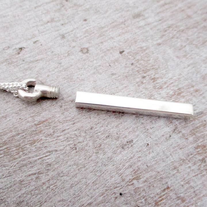 Luxe Design Jewellery - Wholesale Pendant/Charm Necklace - Squared Urn Pendant for Cremation Ashes in Sterling Silver7
