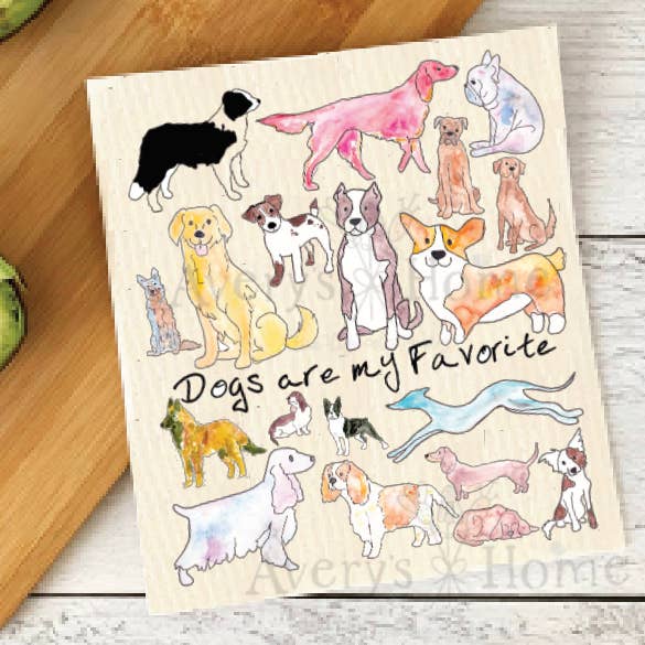 Dogs are my Favorite Swedish Dishcloth for wholesale by Avery's Home