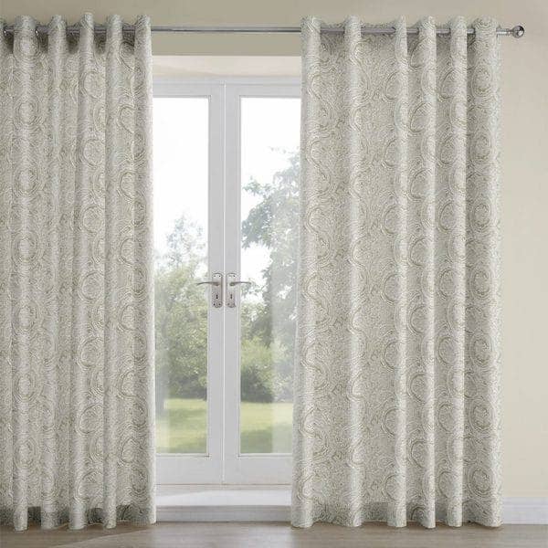Esker Pewter Woven Fabric Lined Curtains for wholesale by TEXTURED LIVES