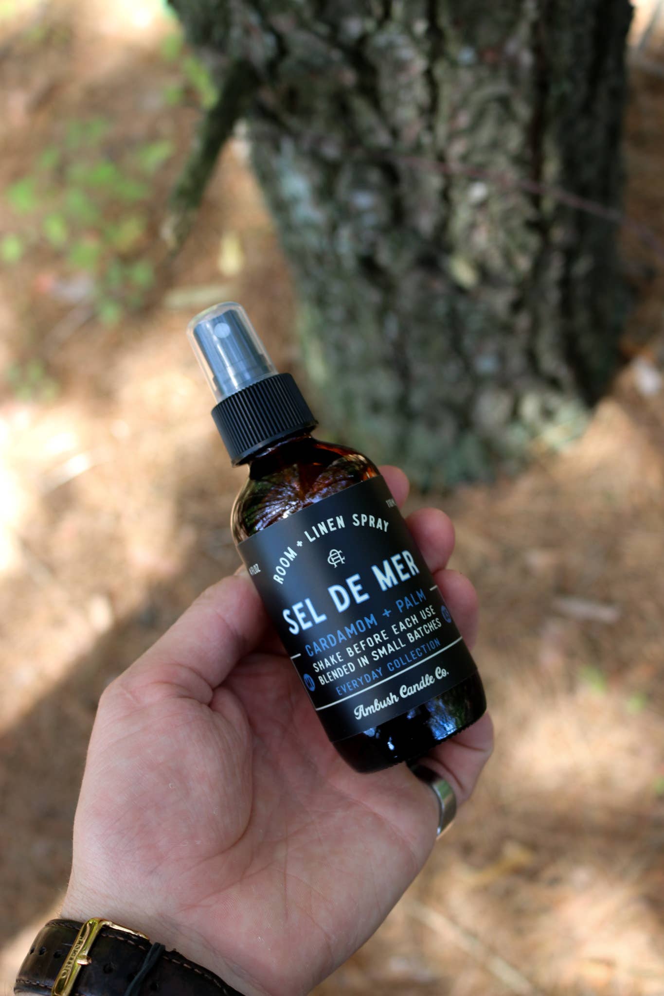 Ambush Candle Co. - Wholesale Room & Linen Spray - Sel De Mer | Cardamom + Palm 4oz Room + Linen Spray