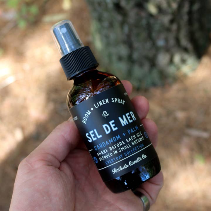 Ambush Candle Co. - Wholesale Room & Linen Spray - Sel De Mer | Cardamom + Palm 4oz Room + Linen Spray0