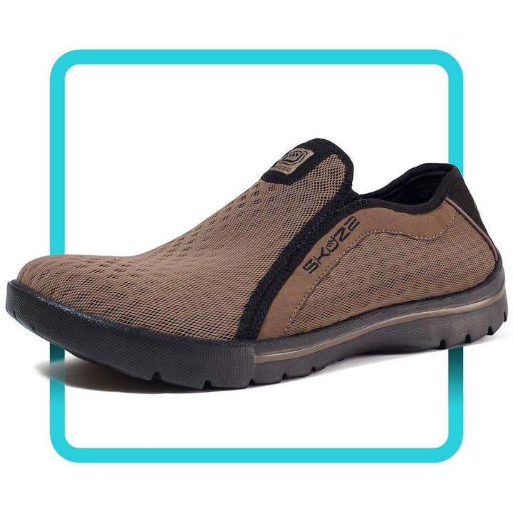 Venice by Skuze Shoes - Black and Taupe for wholesale by SKUZE SHOES LLC